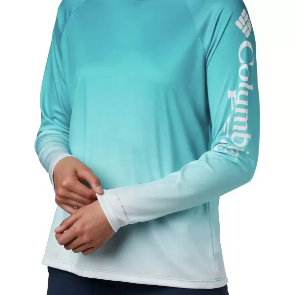 Columbia Womens Super Tidal Tee Long SleeveClear Water Gradient