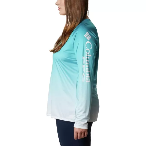 Columbia Womens Super Tidal Tee Long SleeveClear Water Gradient