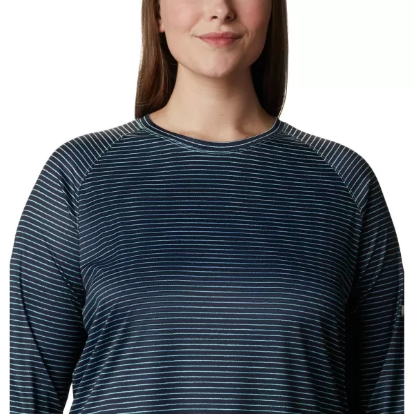 Columbia Womens Super Tidal Tee Long SleeveDolphin Wild Stripes Print