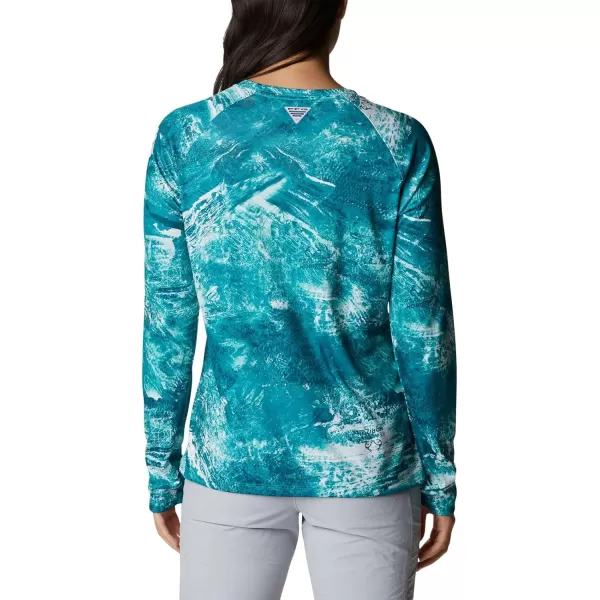 Columbia Womens Super Tidal Tee Long SleeveElectric Turquoise Realtree Horizon