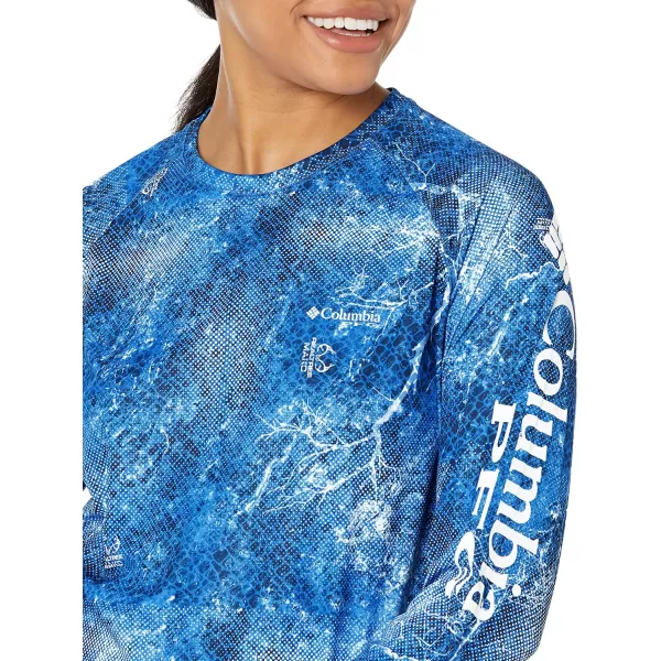 Columbia Womens Super Tidal Tee Long SleeveHarbor Blue Realtree Mako