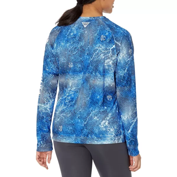 Columbia Womens Super Tidal Tee Long SleeveHarbor Blue Realtree Mako