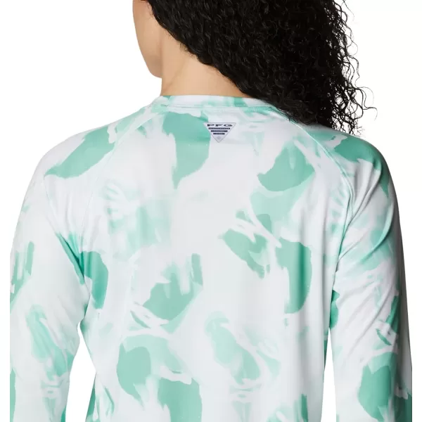 Columbia Womens Super Tidal Tee Long SleeveKelpAuroras Print