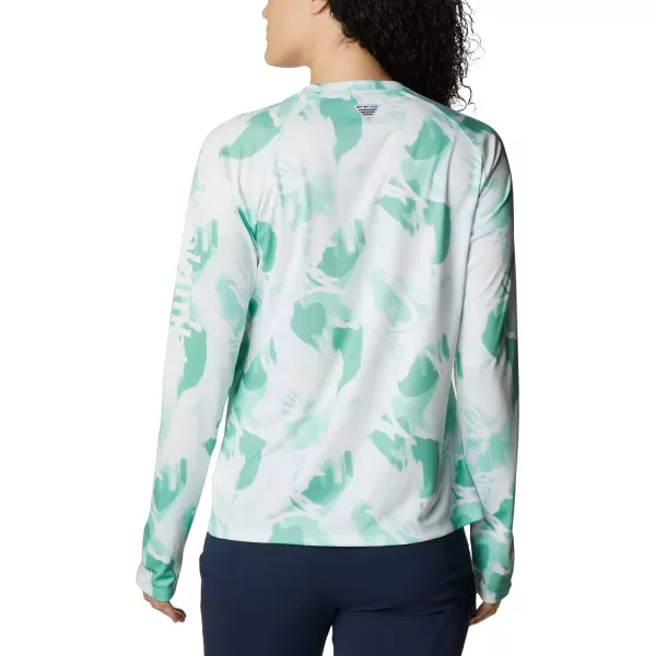 Columbia Womens Super Tidal Tee Long SleeveKelpAuroras Print