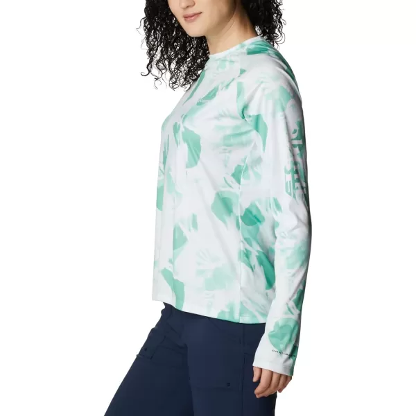 Columbia Womens Super Tidal Tee Long SleeveKelpAuroras Print