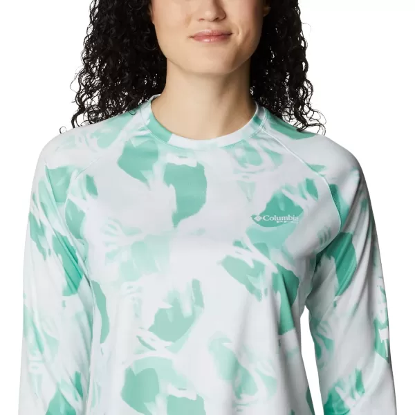 Columbia Womens Super Tidal Tee Long SleeveKelpAuroras Print