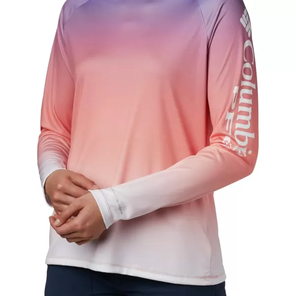 Columbia Womens Super Tidal Tee Long SleeveLychee Gradient