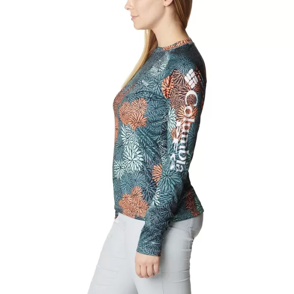 Columbia Womens Super Tidal Tee Long SleeveMint Cay  Anemones