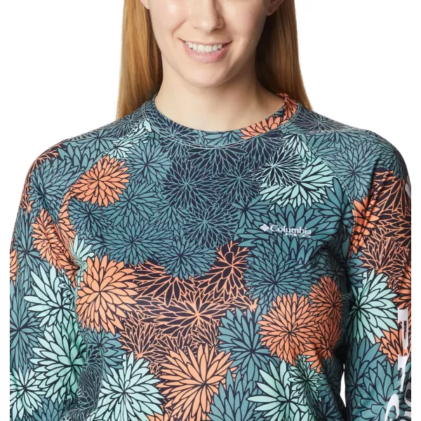 Columbia Womens Super Tidal Tee Long SleeveMint Cay  Anemones