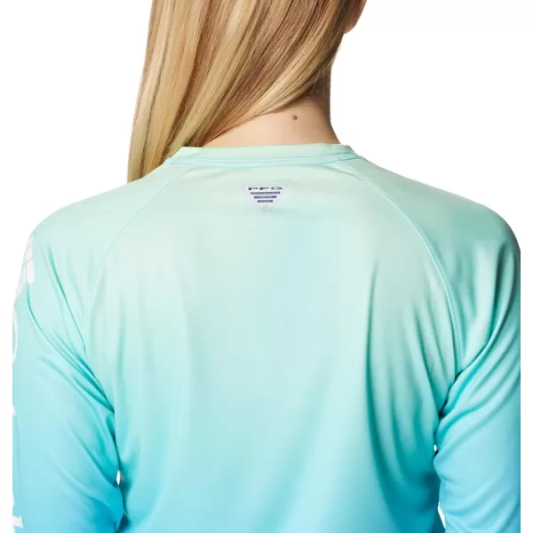 Columbia Womens Super Tidal Tee Long SleeveOpal Blue  Pfg Gradient