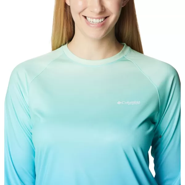 Columbia Womens Super Tidal Tee Long SleeveOpal Blue  Pfg Gradient