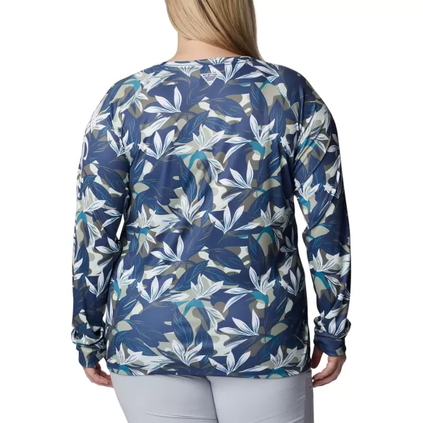 Columbia Womens Super Tidal Tee Long SleeveSafari Hidden Paradise