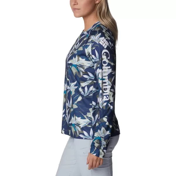 Columbia Womens Super Tidal Tee Long SleeveSafari Hidden Paradise