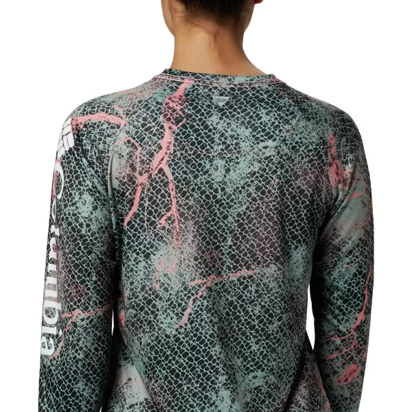 Columbia Womens Super Tidal Tee Long SleeveTiki Pink Mako Print