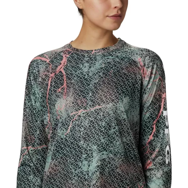 Columbia Womens Super Tidal Tee Long SleeveTiki Pink Mako Print