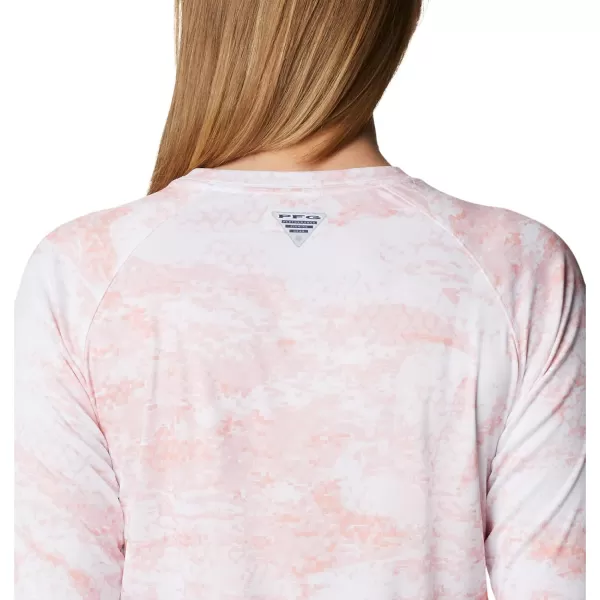 Columbia Womens Super Tidal Tee Long SleeveTiki Pink Pfg Camo Print