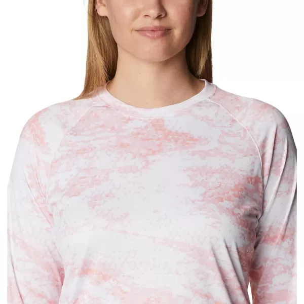 Columbia Womens Super Tidal Tee Long SleeveTiki Pink Pfg Camo Print