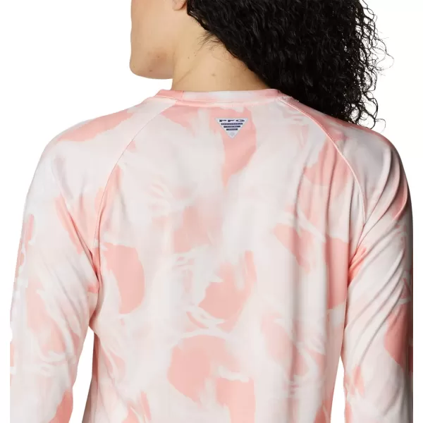 Columbia Womens Super Tidal Tee Long SleeveTiki PinkAuroras Print