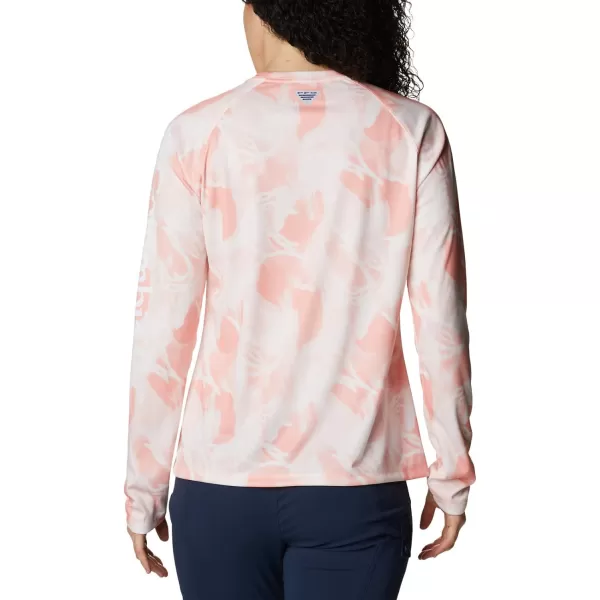 Columbia Womens Super Tidal Tee Long SleeveTiki PinkAuroras Print