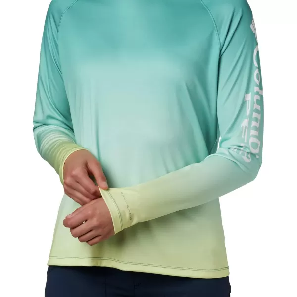 Columbia Womens Super Tidal Tee Long SleeveWaterfall Gradient