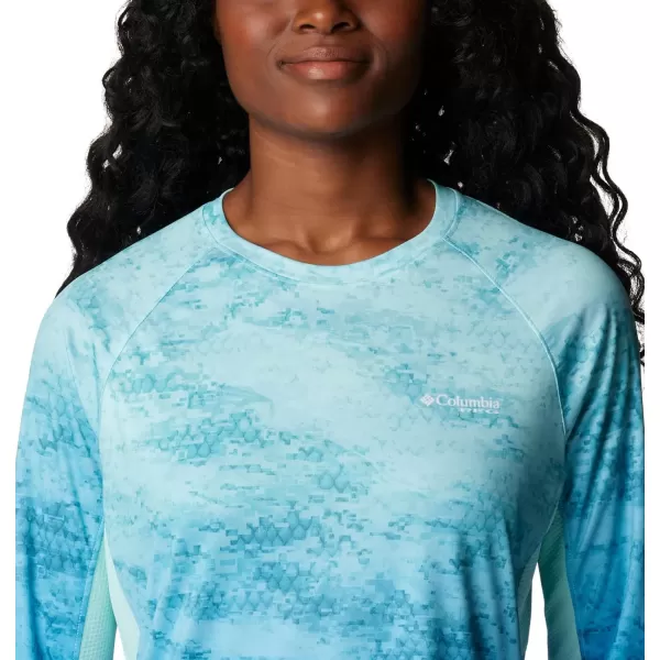 Columbia Womens Super Tidal Tee Vent Long SleeveGulf Stream Camo Gradient