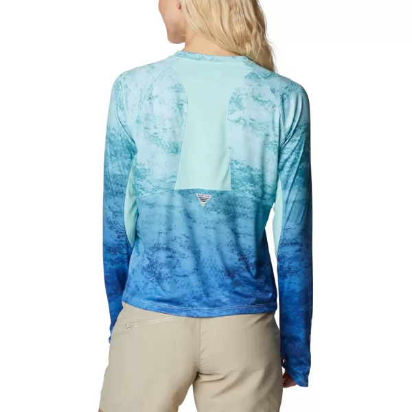 Columbia Womens Super Tidal Tee Vent Long SleeveGulf Stream Camo Gradient