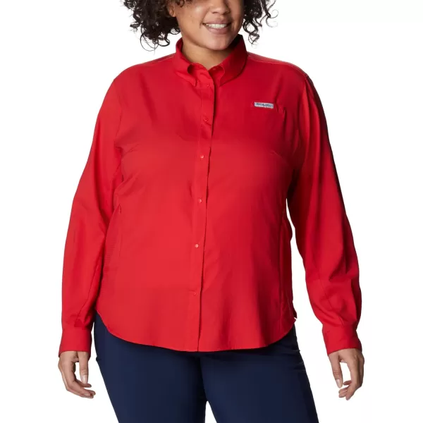 Columbia Womens Tamiami Ii Long Sleeve ShirtRed Spark