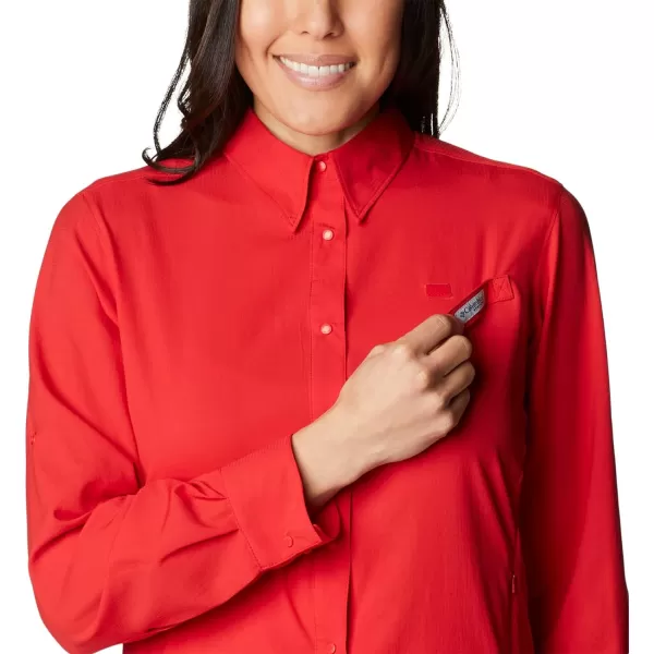 Columbia Womens Tamiami Ii Long Sleeve ShirtRed Spark