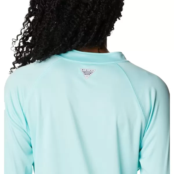 Columbia Womens Tidal Tee 14 ZipGulf StreamWhite Logo