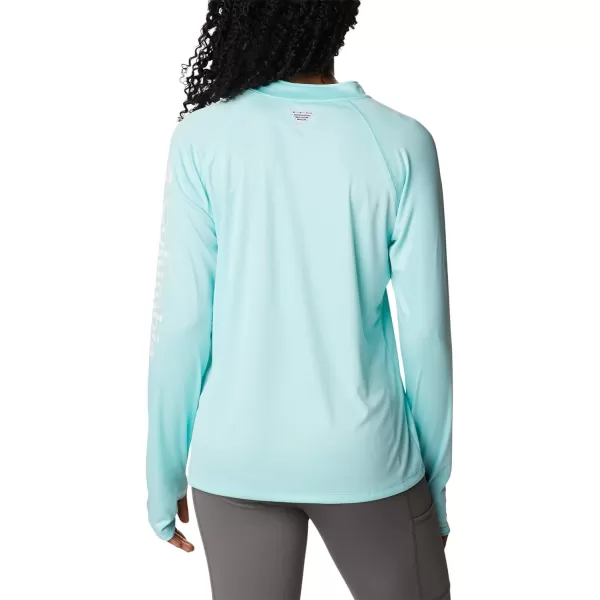 Columbia Womens Tidal Tee 14 ZipGulf StreamWhite Logo