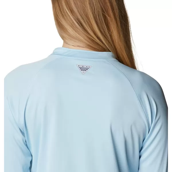 Columbia Womens Tidal Tee 14 ZipSpring BlueWhite Logo