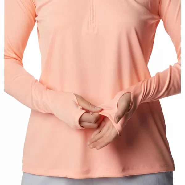 Columbia Womens Tidal Tee 14 ZipTiki PinkWhite Logo