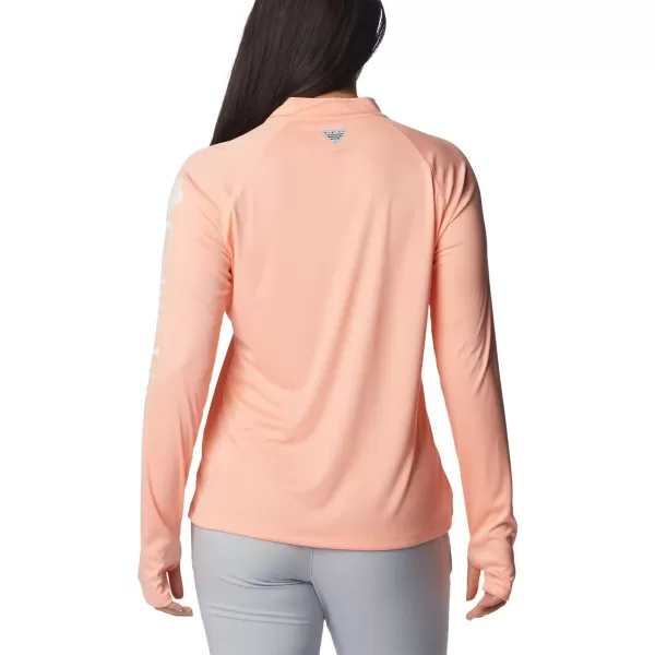 Columbia Womens Tidal Tee 14 ZipTiki PinkWhite Logo