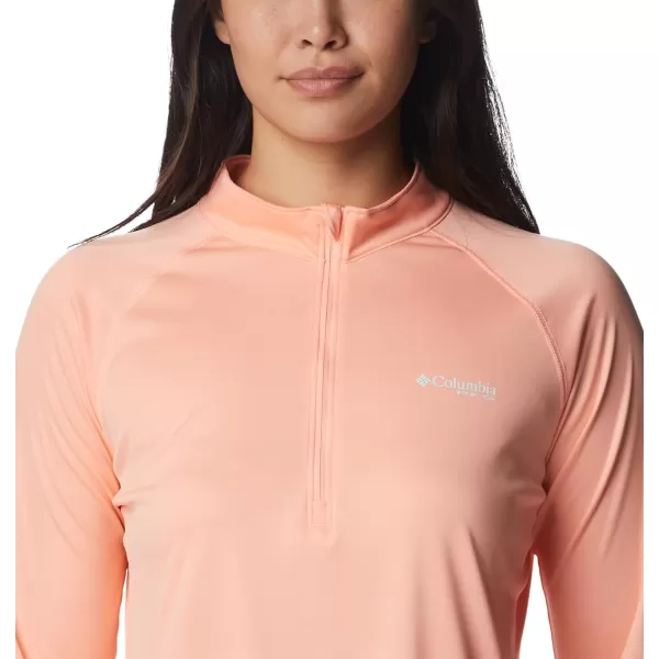 Columbia Womens Tidal Tee 14 ZipTiki PinkWhite Logo