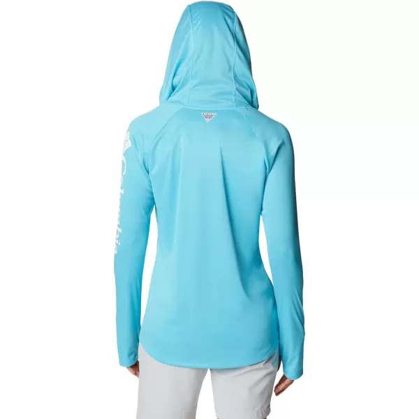 Columbia Womens Tidal Tee Heather HoodieAtoll HeatherWhite Logo