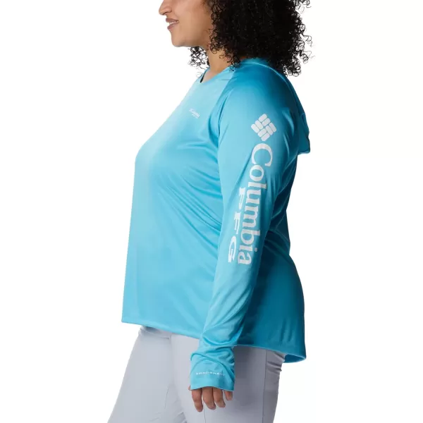 Columbia Womens Tidal Tee Heather HoodieAtoll HeatherWhite Logo