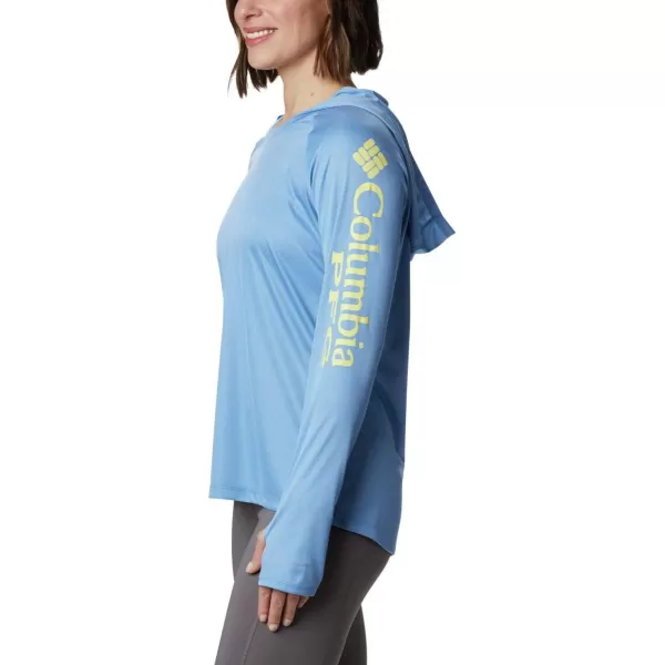 Columbia Womens Tidal Tee Heather HoodieAzure Blue HeatherSunnyside Logo