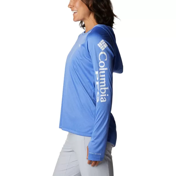 Columbia Womens Tidal Tee Heather HoodieBlue Macaw HeatherWhite Logo