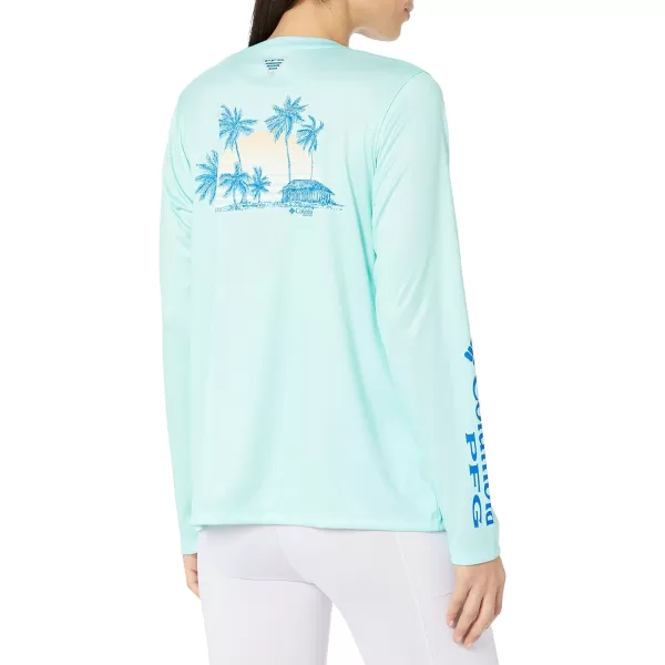 Columbia Womens Tidal Tee PFG Palapa Palms Long SleeveGulf StreamPalapa Palms