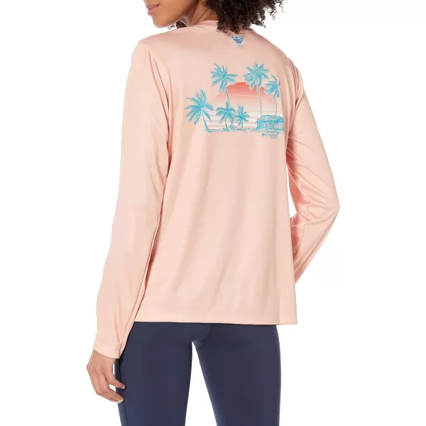 Columbia Womens Tidal Tee PFG Palapa Palms Long SleeveLight CoralPalapa Palms