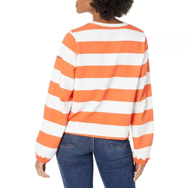 Columbia Womens Trek Seasonal Ft Graphic CrewSunset OrangeRugby Stripe