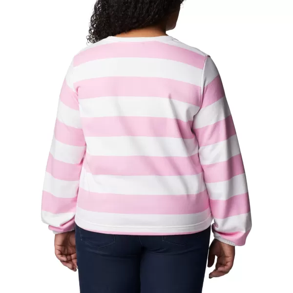 Columbia Womens Trek Seasonal Ft Graphic CrewWild RoseRugby Stripe