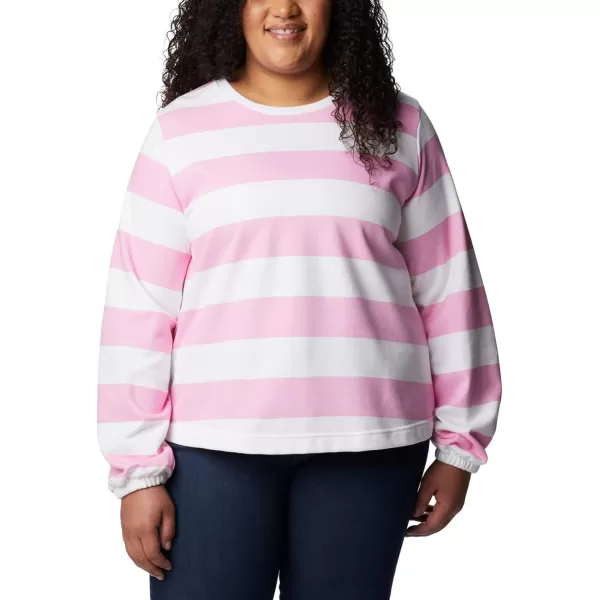 Columbia Womens Trek Seasonal Ft Graphic CrewWild RoseRugby Stripe