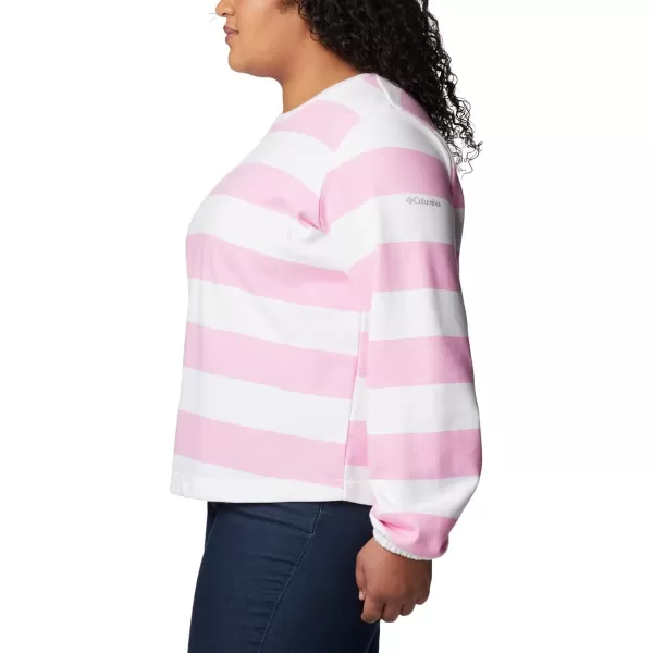 Columbia Womens Trek Seasonal Ft Graphic CrewWild RoseRugby Stripe