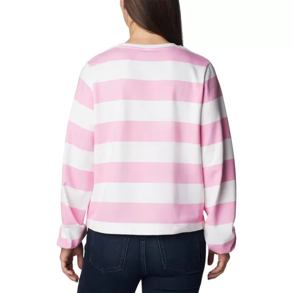 Columbia Womens Trek Seasonal Ft Graphic CrewWild RoseRugby Stripe