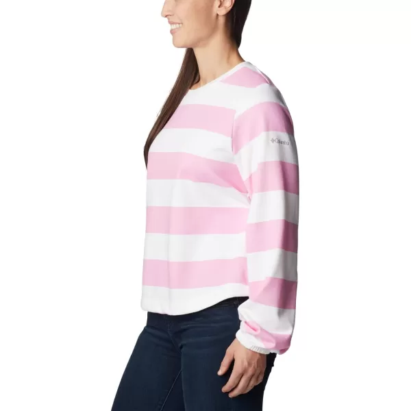 Columbia Womens Trek Seasonal Ft Graphic CrewWild RoseRugby Stripe