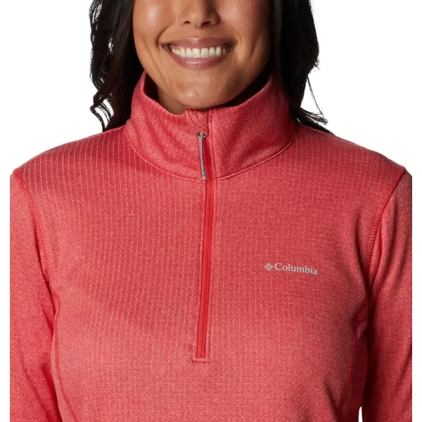 Columbia Womens W Park View Grid Fleece 12 ZipRed Hibiscus Heather