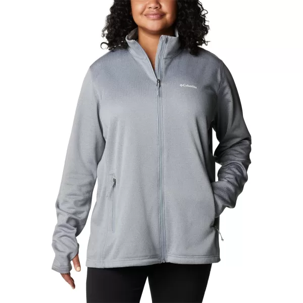 Columbia Womens W Park View Grid Fleece Full ZipCirrus GreyHeather