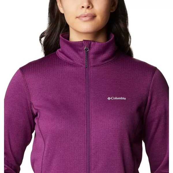 Columbia Womens W Park View Grid Fleece Full ZipPlum Heather