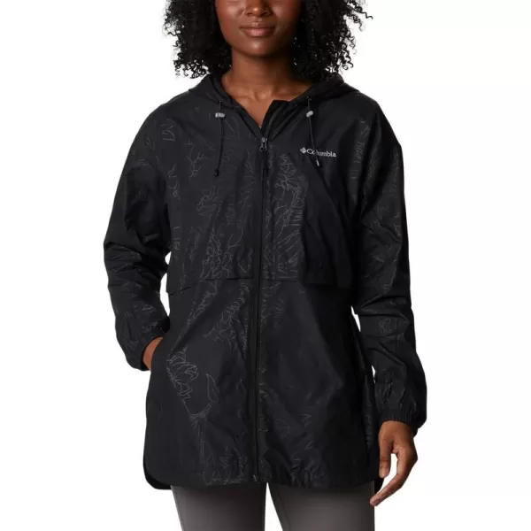 Columbia Womens Auroras Wake Iii JacketBlack Leafy Lines Emboss